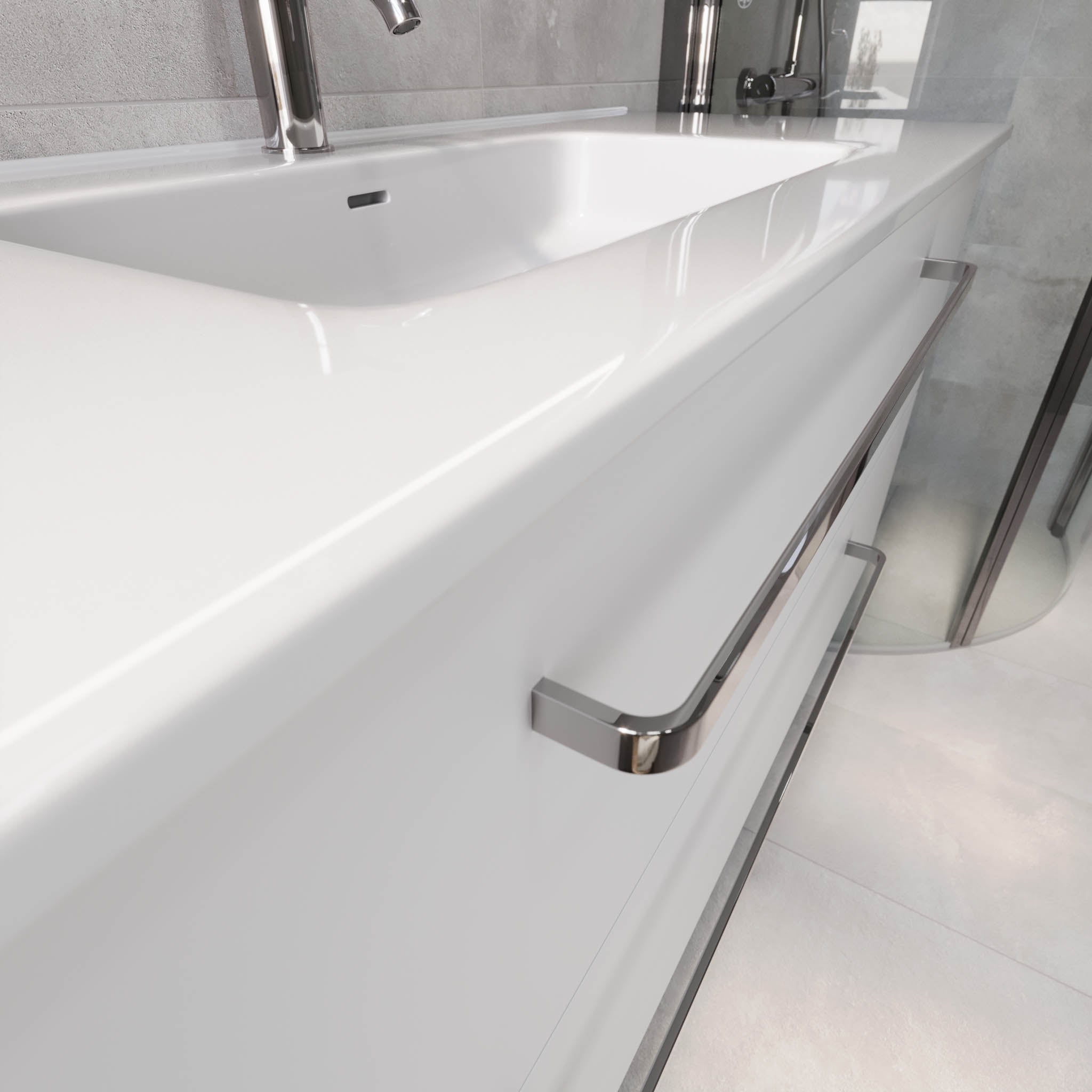 Voss, Furniture Set - Basin & Cabinet, White Mat - 120 cm - MASTERSTORE - 8595677194333 - Furniture Set - Basin & Cabinet - 70-120-54-01-61 - 8595677194333