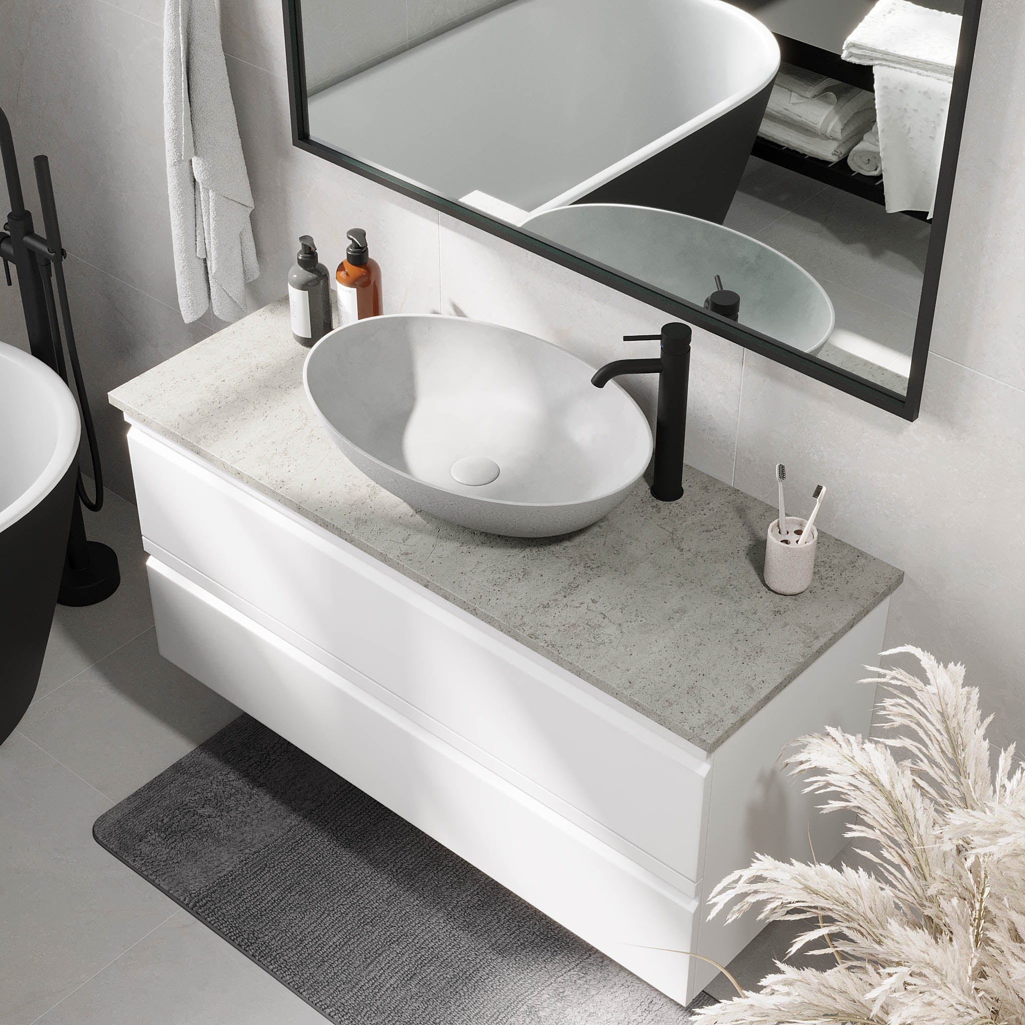 Odda Badmøbel, Mat Hvid