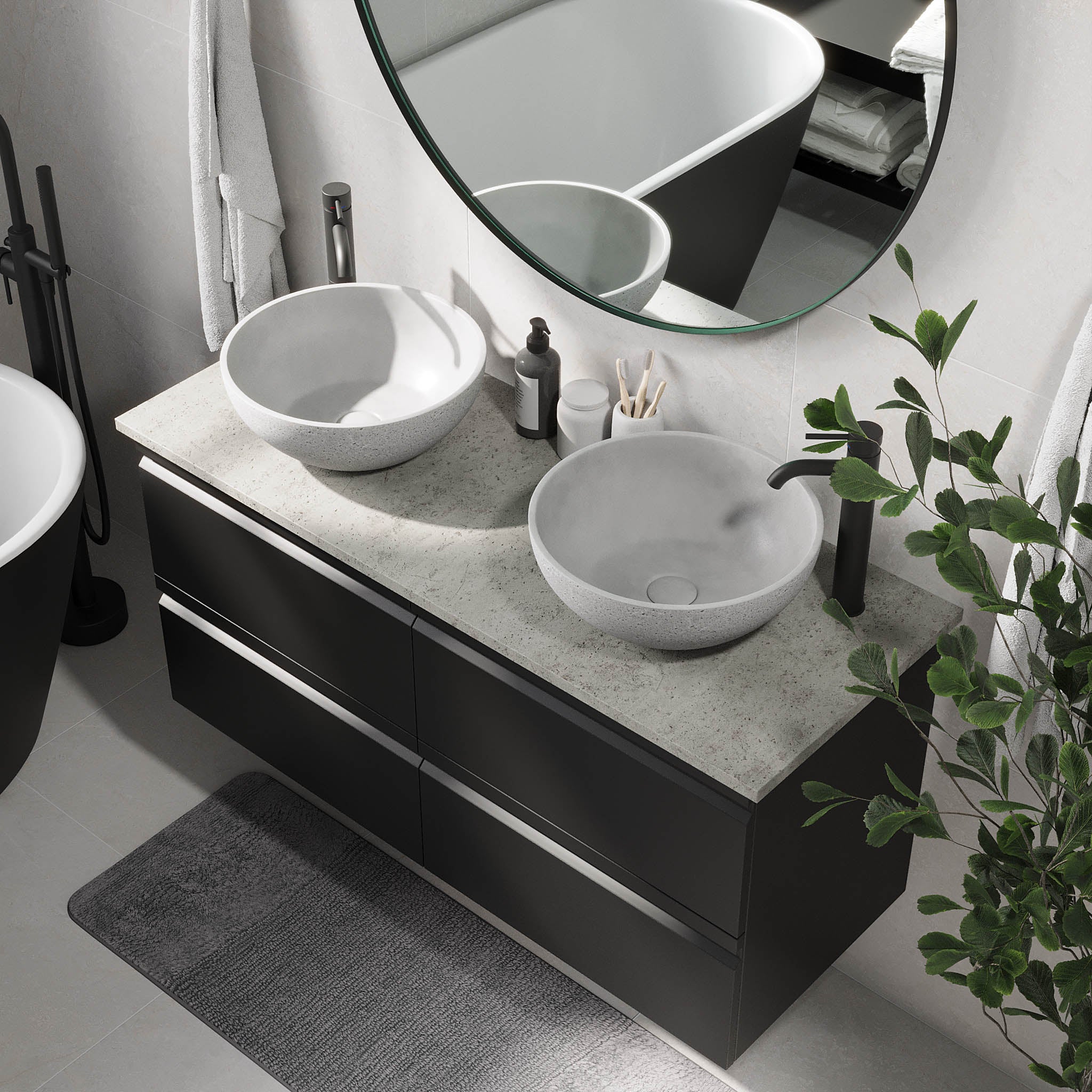 Bardufoss Badmøbel, Mat Sort