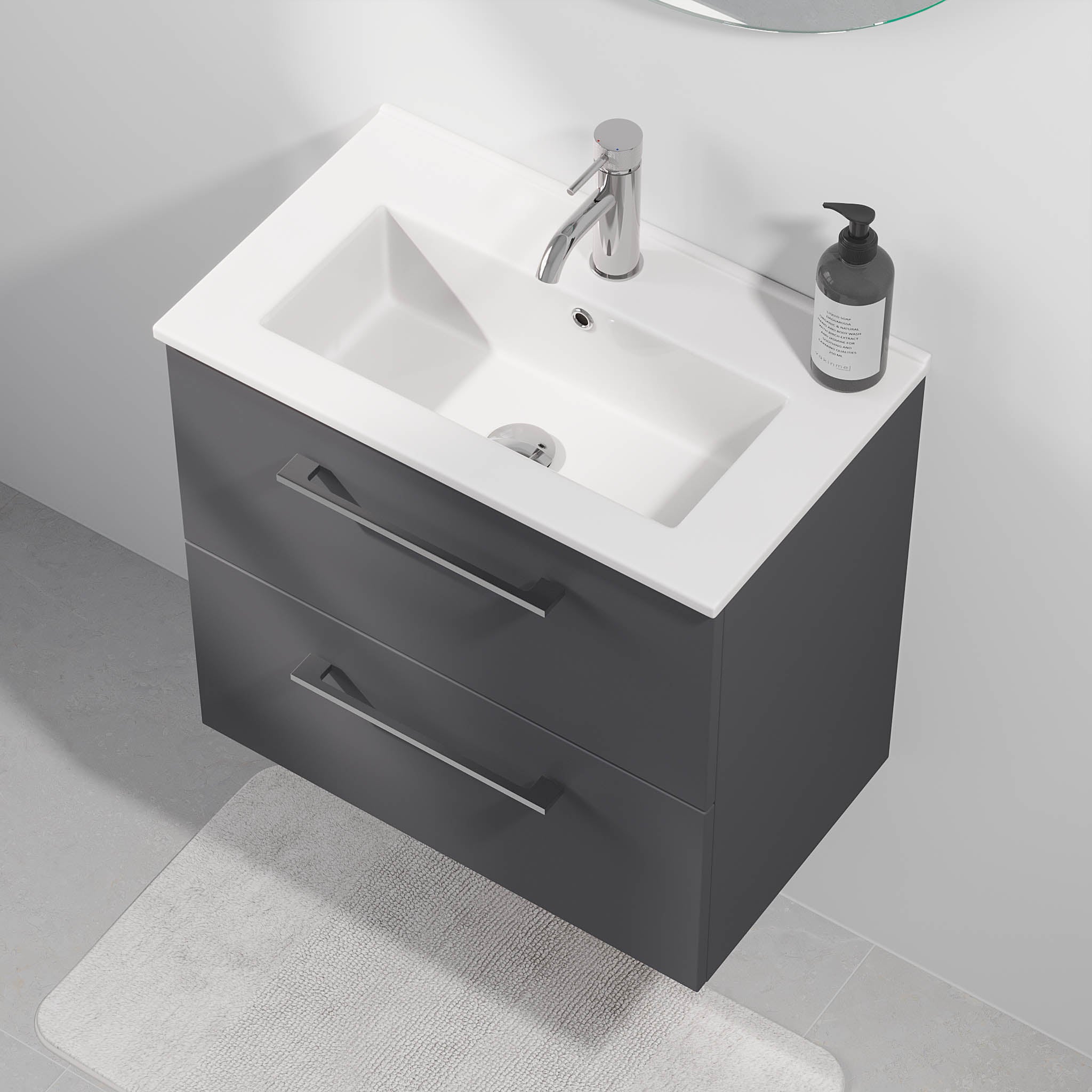 Magnor Badmøbel Slimline med Skuffer, Antracitgrå