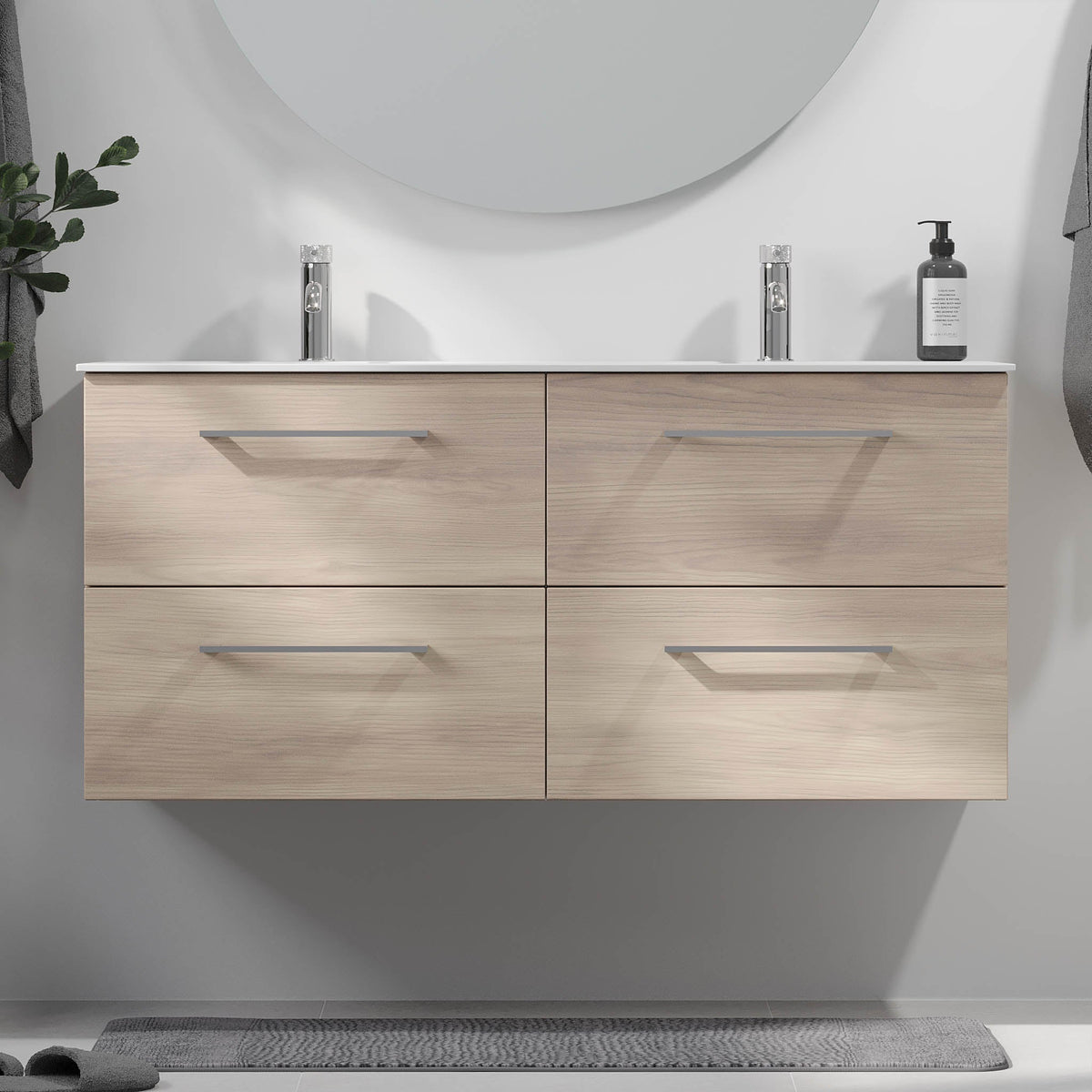 Harstad, Furniture Set - Basin & Cabinet, Grey Wood - 100 cm - MASTERSTORE - 8595677191967 - Furniture Set - Code - 75-100-58-33-40 - 8595677191967