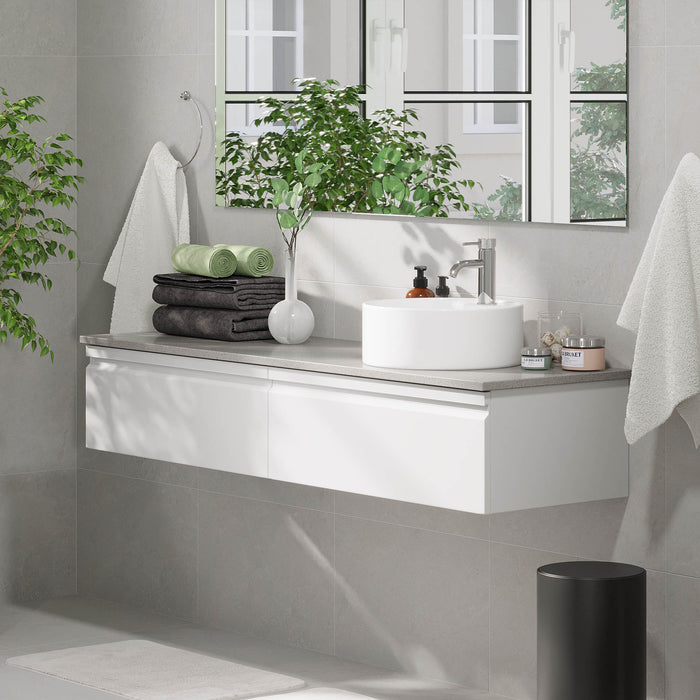 Mirage Badmøbel med grå bordplade, Mat Hvid