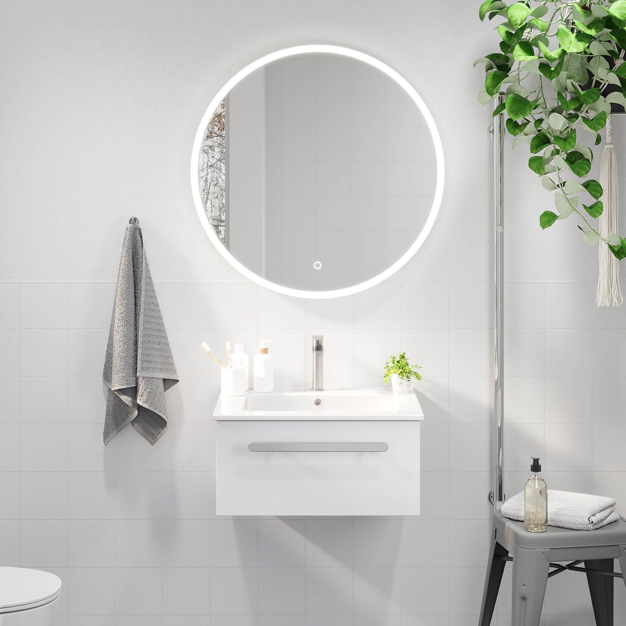 Colina, Furniture Set - Basin & Cabinet, White Mat - 120 cm - MASTERSTORE - 8595677192902 - Furniture Set - Code - 85-120-50-01-40 - 8595677192902