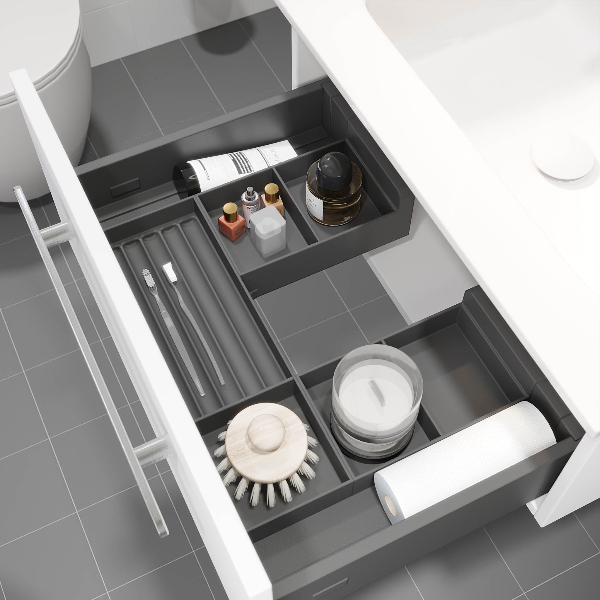 Colina, Furniture Set - Basin & Cabinet, White Mat - 120 cm - MASTERSTORE - 8595677192902 - Furniture Set - Code - 85-120-50-01-40 - 8595677192902