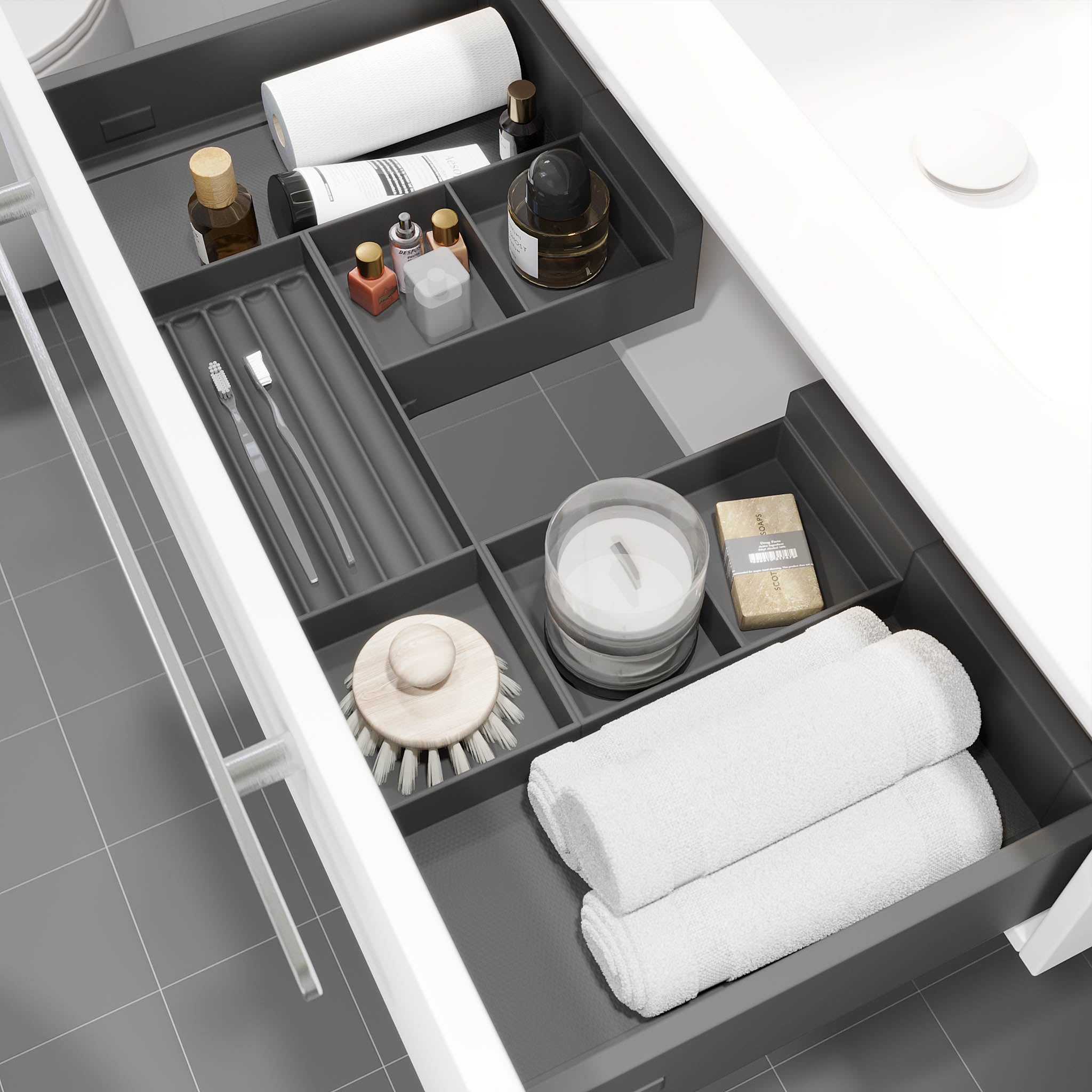 Colina, Furniture Set - Basin & Cabinet, White Mat - 120 cm - MASTERSTORE - 8595677192919 - Furniture Set - Code - 85-120-50-01-41 - 8595677192919