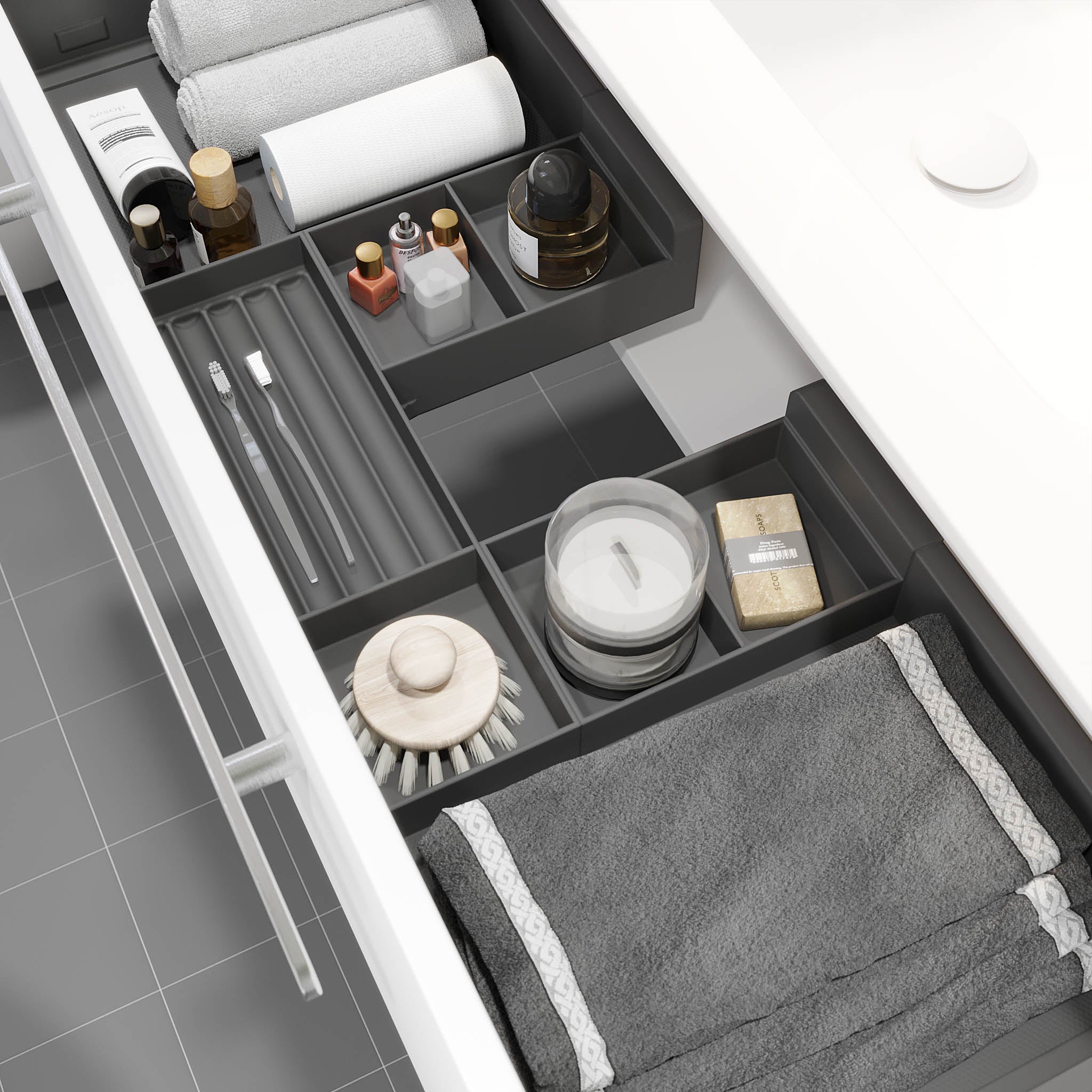 Colina, Furniture Set - Basin & Cabinet, White Mat - 120 cm - MASTERSTORE - 8595677192902 - Furniture Set - Code - 85-120-50-01-40 - 8595677192902