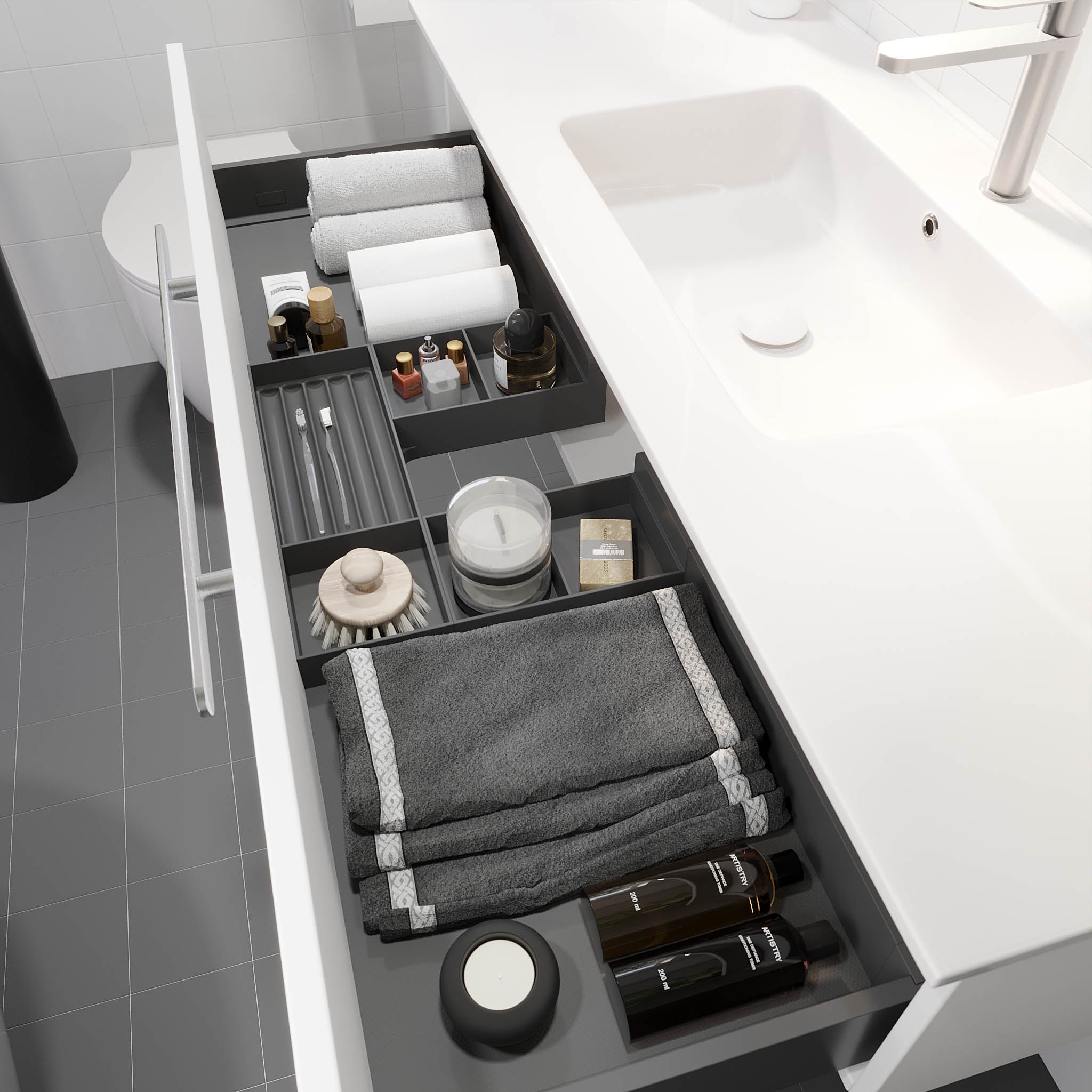 Colina, Furniture Set - Basin & Cabinet, White Mat - 120 cm - MASTERSTORE - 8595677192919 - Furniture Set - Code - 85-120-50-01-41 - 8595677192919