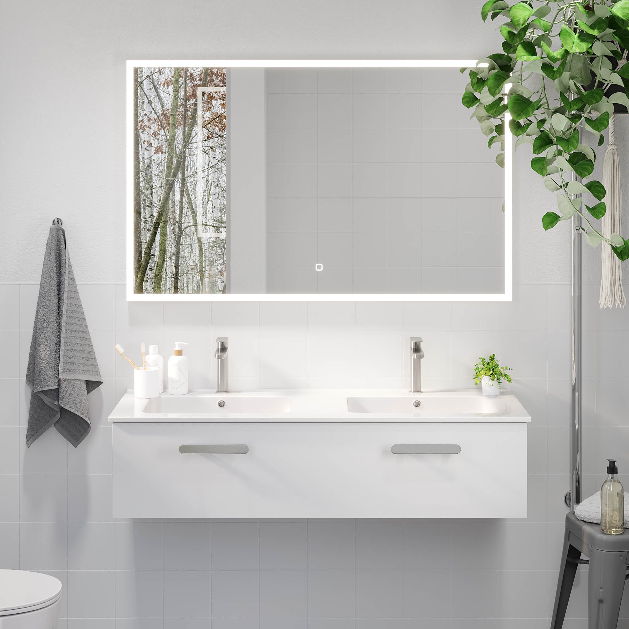 Colina, Furniture Set - Basin & Cabinet, White Mat - 120 cm - MASTERSTORE - 8595677192902 - Furniture Set - Code - 85-120-50-01-40 - 8595677192902