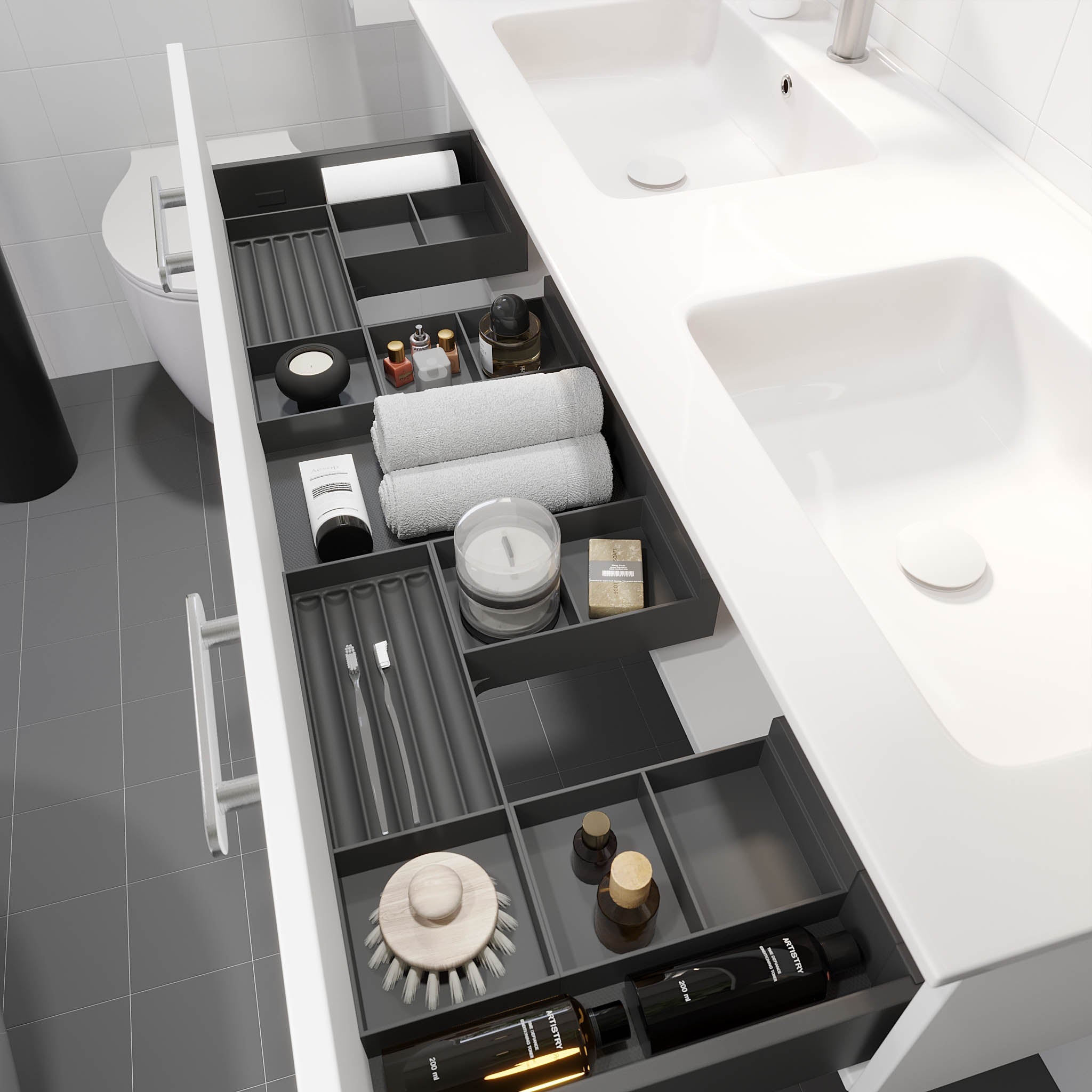 Colina, Furniture Set - Basin & Cabinet, White Mat - 120 cm - MASTERSTORE - 8595677192919 - Furniture Set - Code - 85-120-50-01-41 - 8595677192919