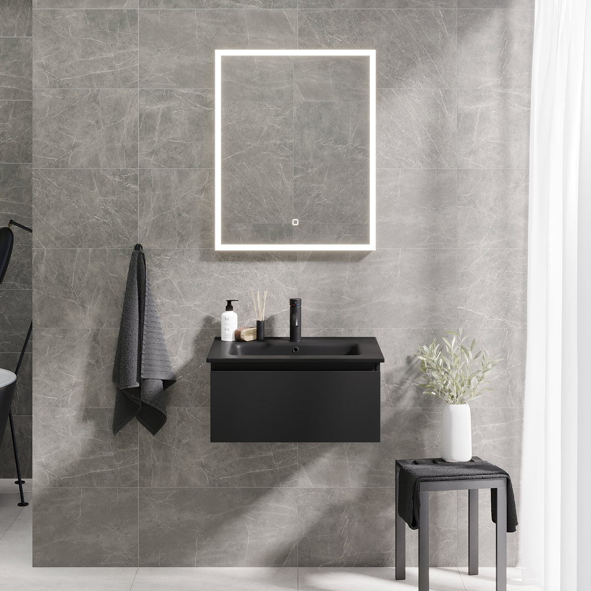 Selnes Compact Badmøbel, Mat Sort