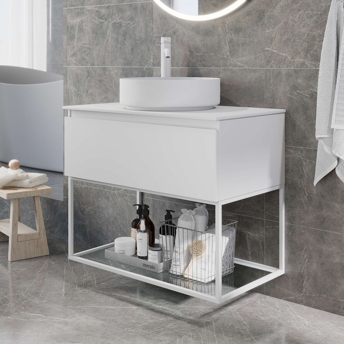 Selbu Compact Badmøbel, Mat Hvid