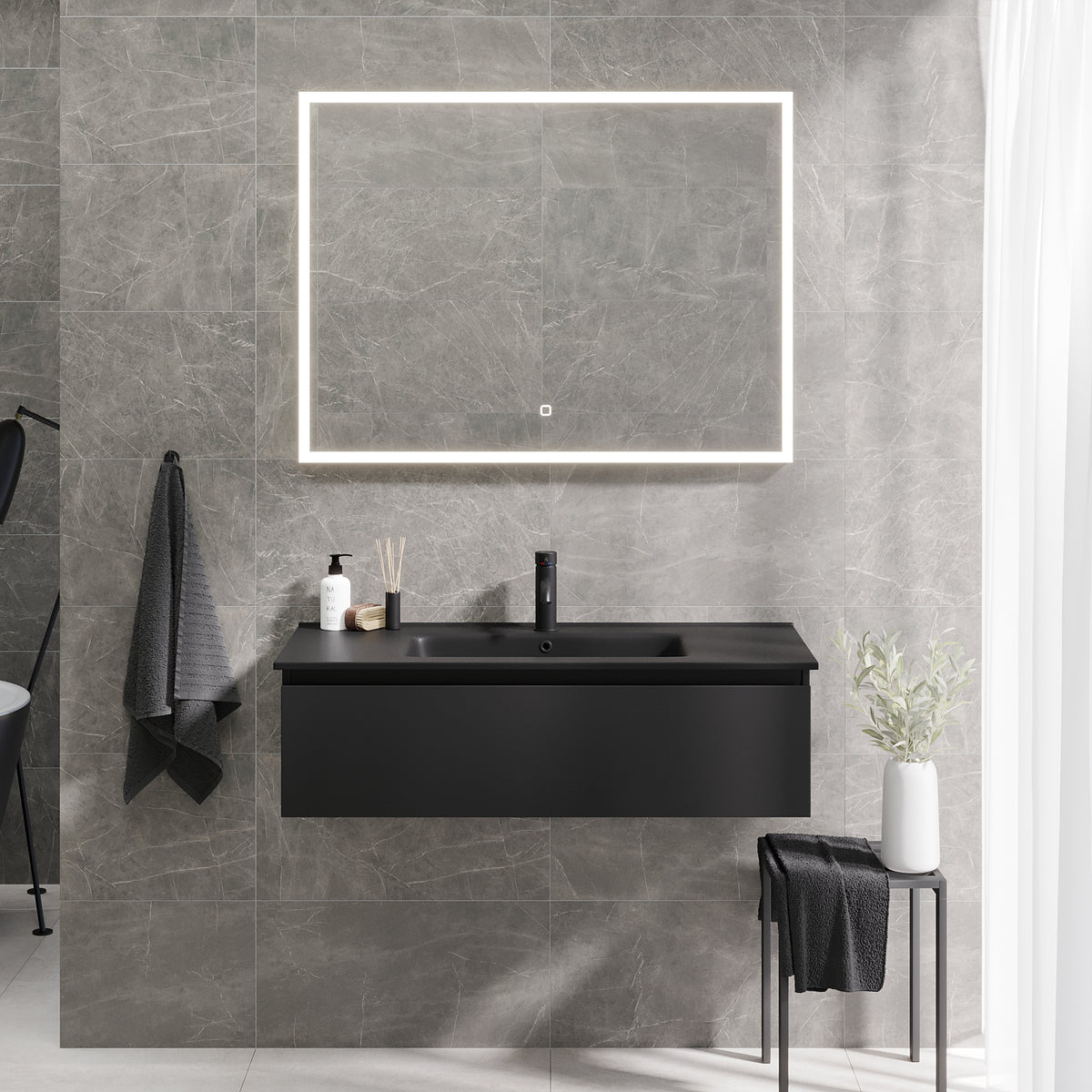 Selnes Compact Badmøbel, Mat Sort