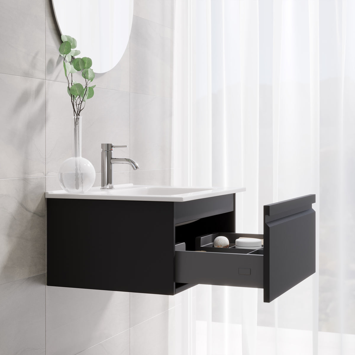 Kuberg Compact Badmøbel, Mat Sort