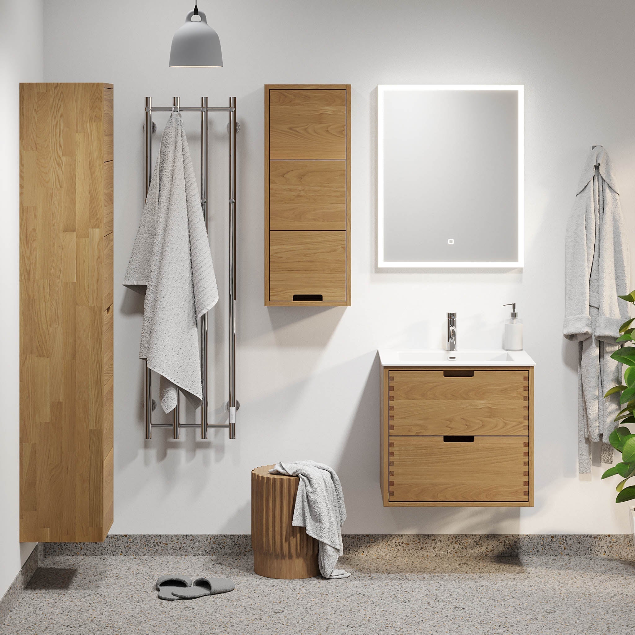 Egeskov, Furniture Set - Basin & Cabinet, Oak - 60 cm - MASTERSTORE - 8595677194005 - Furniture Set - Code - 96-060-52-86-40 - 8595677194005