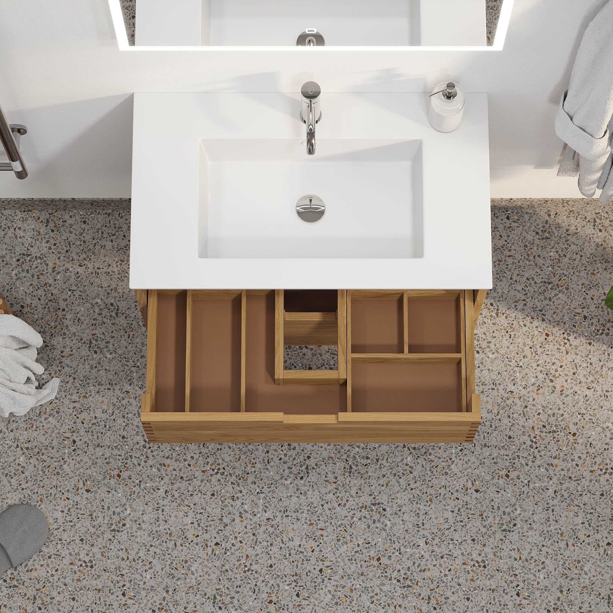 Egeskov, Furniture Set - Basin & Cabinet, Oak - 60 cm - MASTERSTORE - 8595677194005 - Furniture Set - Code - 96-060-52-86-40 - 8595677194005