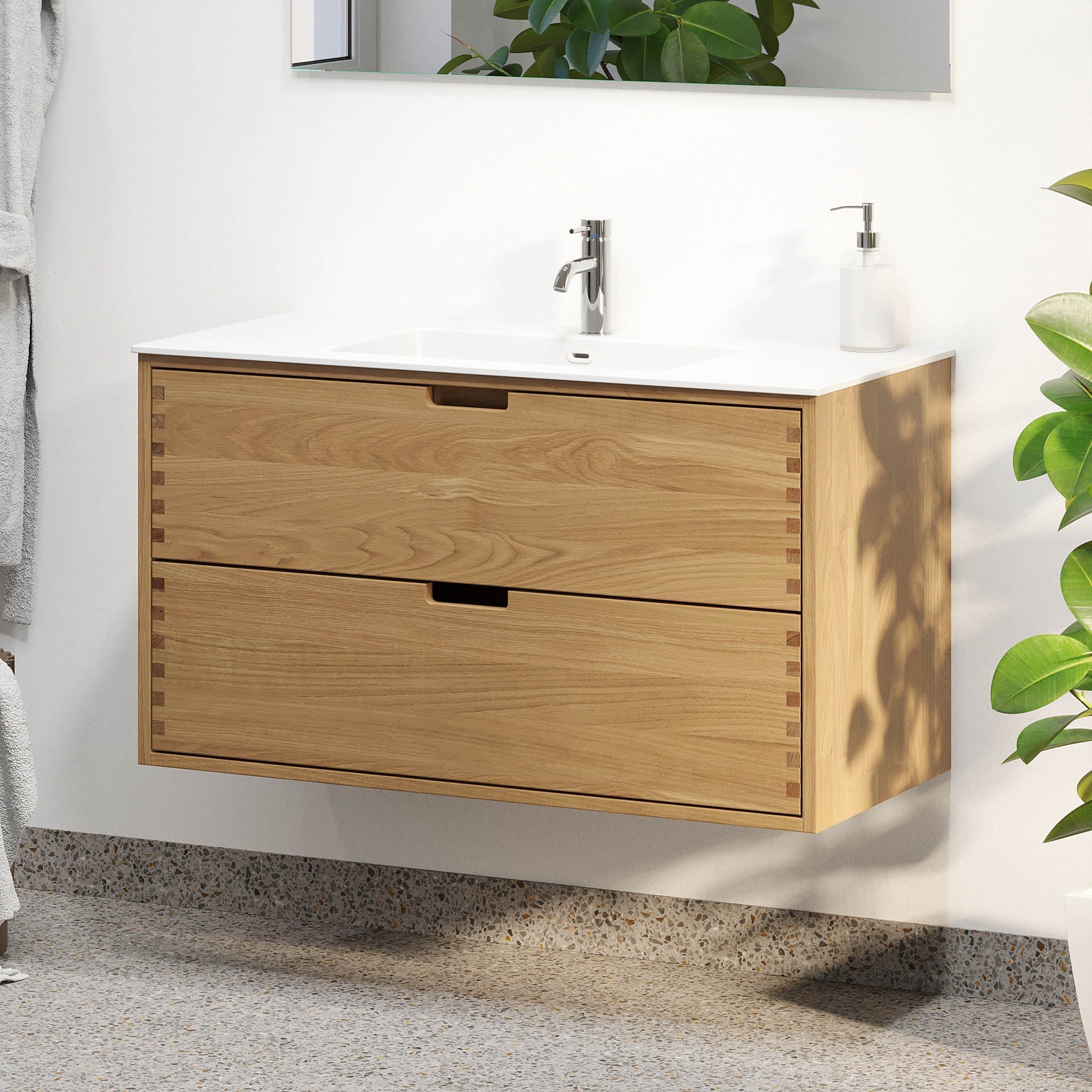 Egeskov, Furniture Set - Basin & Cabinet, Oak - 60 cm - MASTERSTORE - 8595677194005 - Furniture Set - Code - 96-060-52-86-40 - 8595677194005