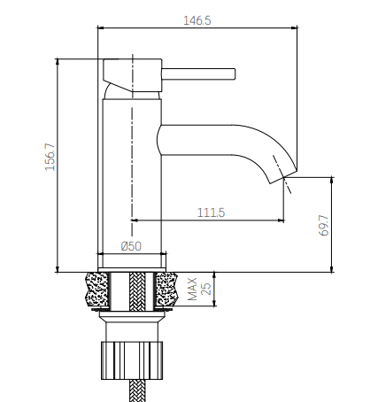 Anholt, Mixer - Wash Basin, Brass Mat - 5 cm - MASTERSTORE - 8595677177282 - Mixer - Wash Basin - 28-005-03-70-00 - 8595677177282