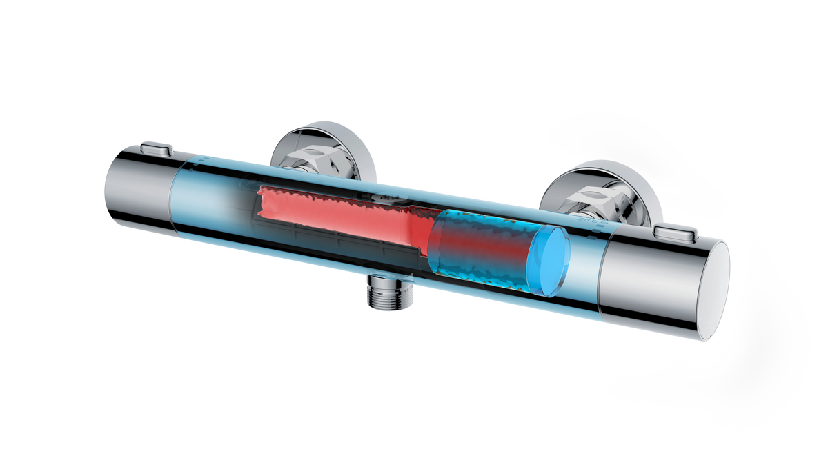 Næsby Brusesæt m/Termostat Armatur og 25 cm Topbruser