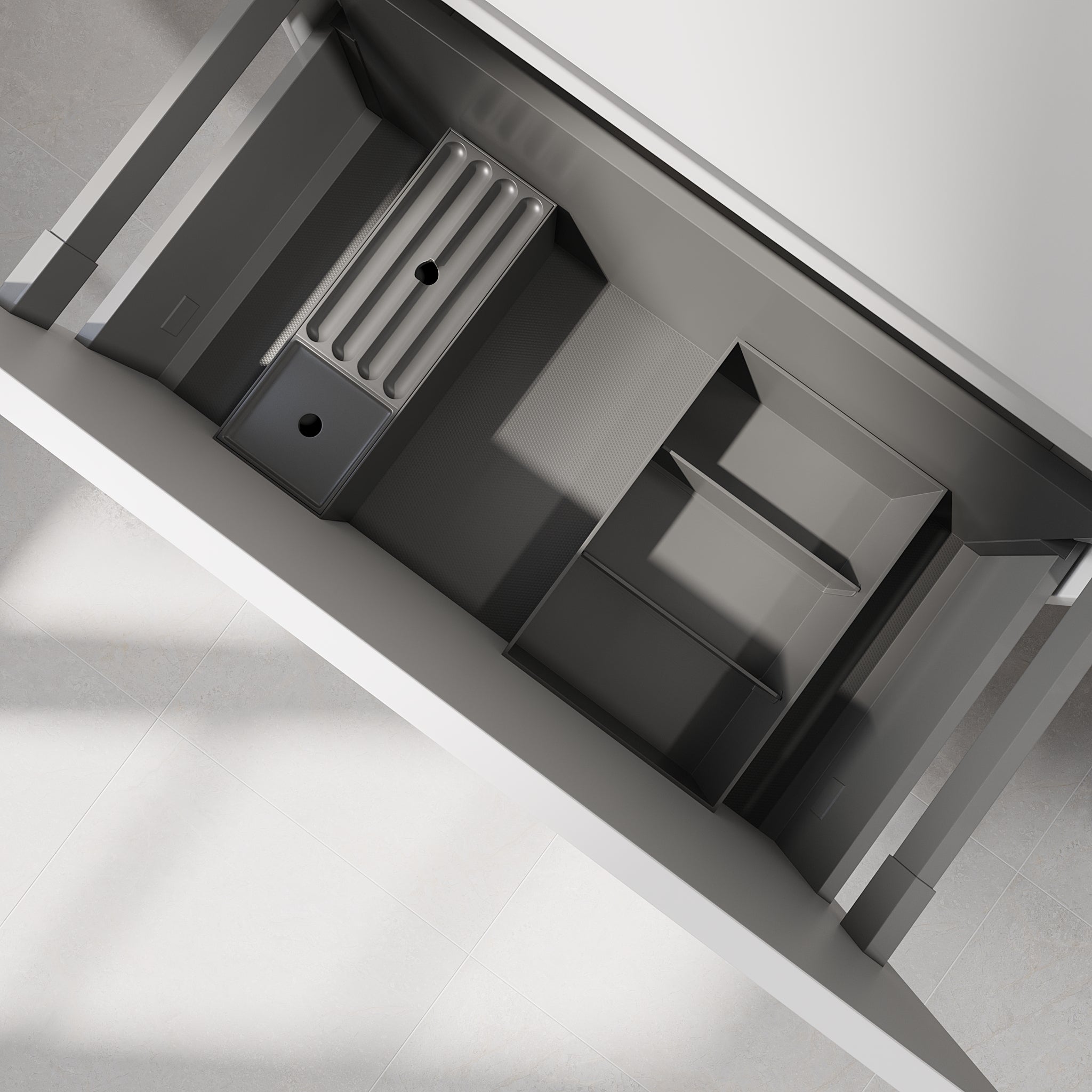 Knarrlagsund Badmøbel – Dybde 46 cm, Mat Hvid