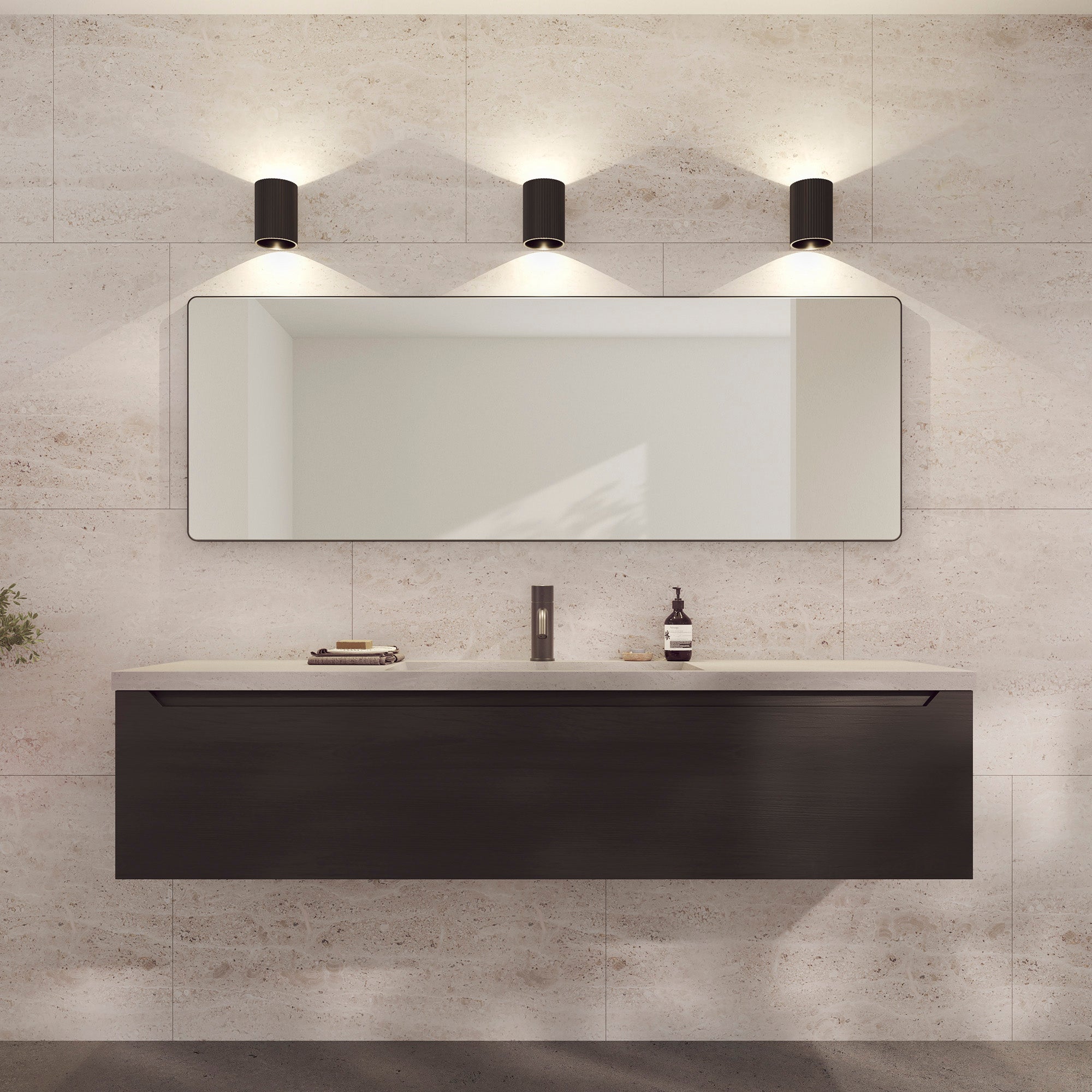 Refine Spejl, Firkantet, Mat Sort