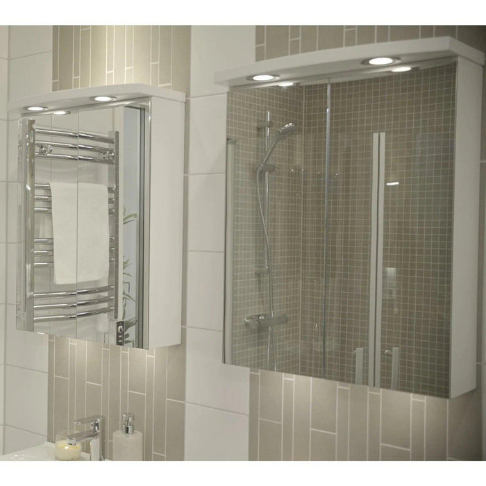 Fjäll LED Spejlskab Med Rund Lysbaldakin - HomeTomato - 02-080-01-03-00 - 8594175644241