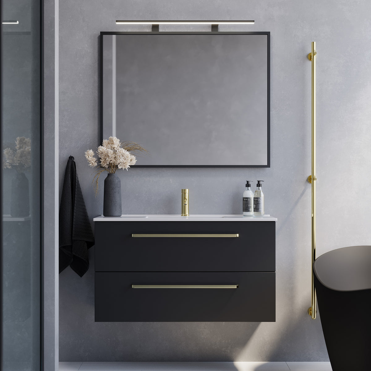 Volda Slimline Badmøbel, Mat Sort