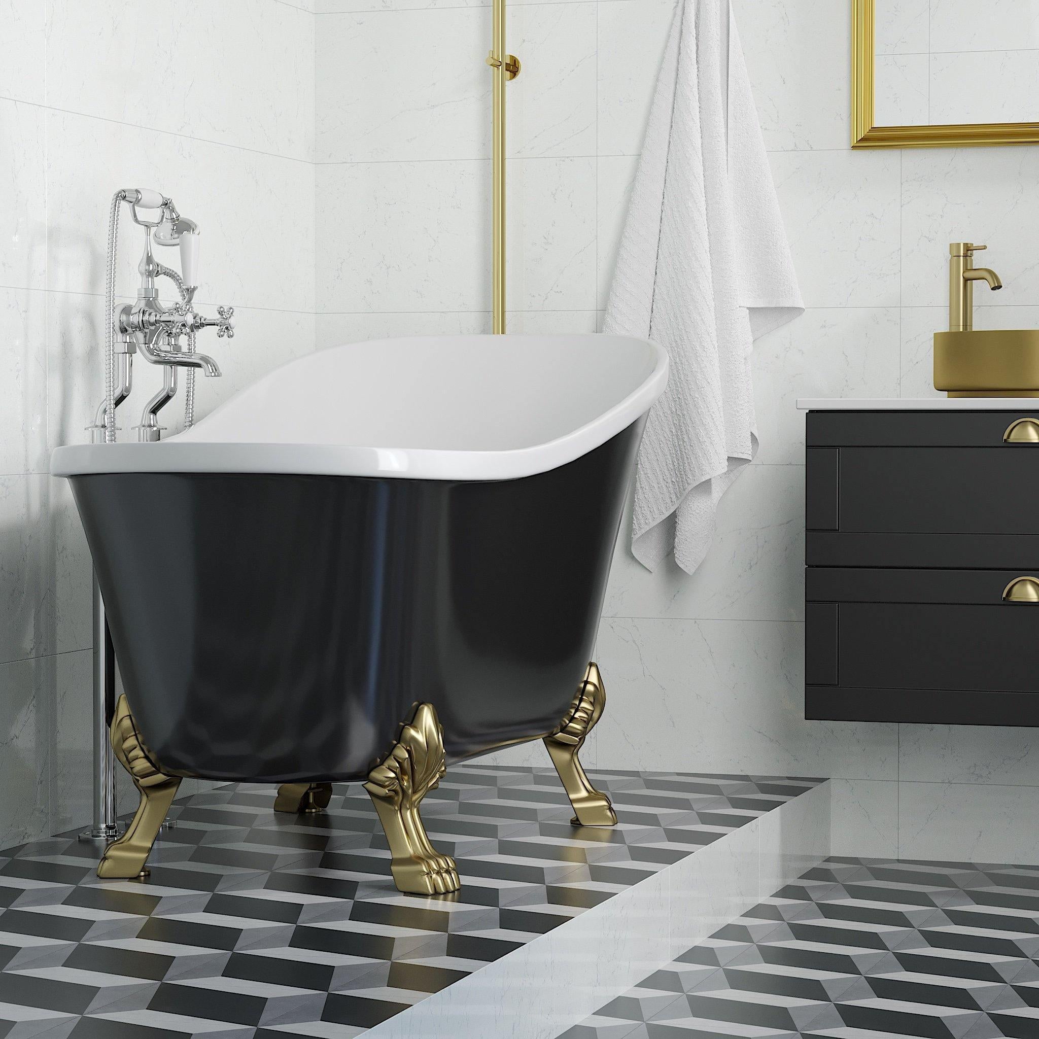 Badekar Armatur Ærøskøbing Fritstående, Krom - HomeTomato - 28-108-01-60-00 - 8594175640526