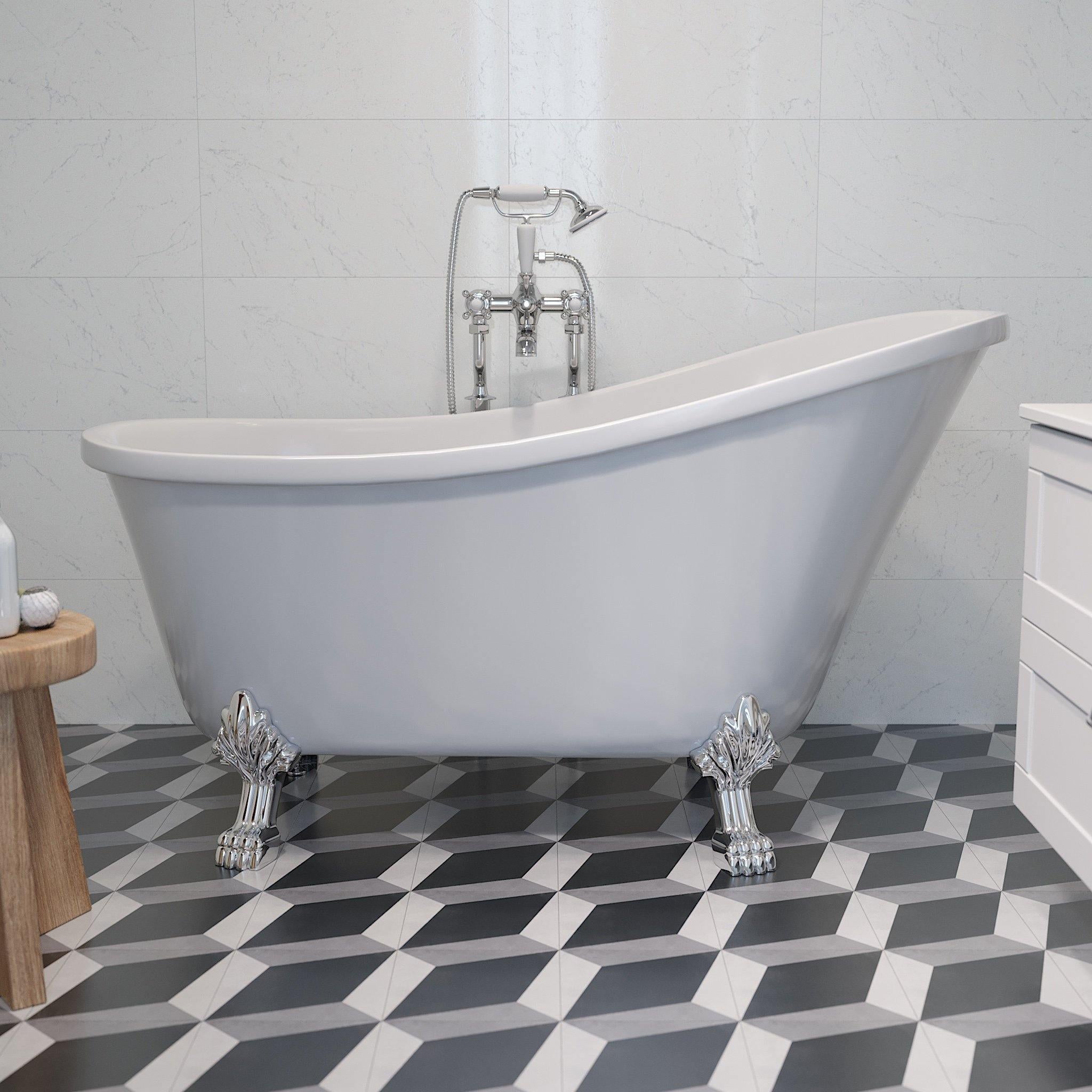 Badekar Armatur Ærøskøbing Fritstående, Krom - HomeTomato - 28-108-01-60-00 - 8594175640526