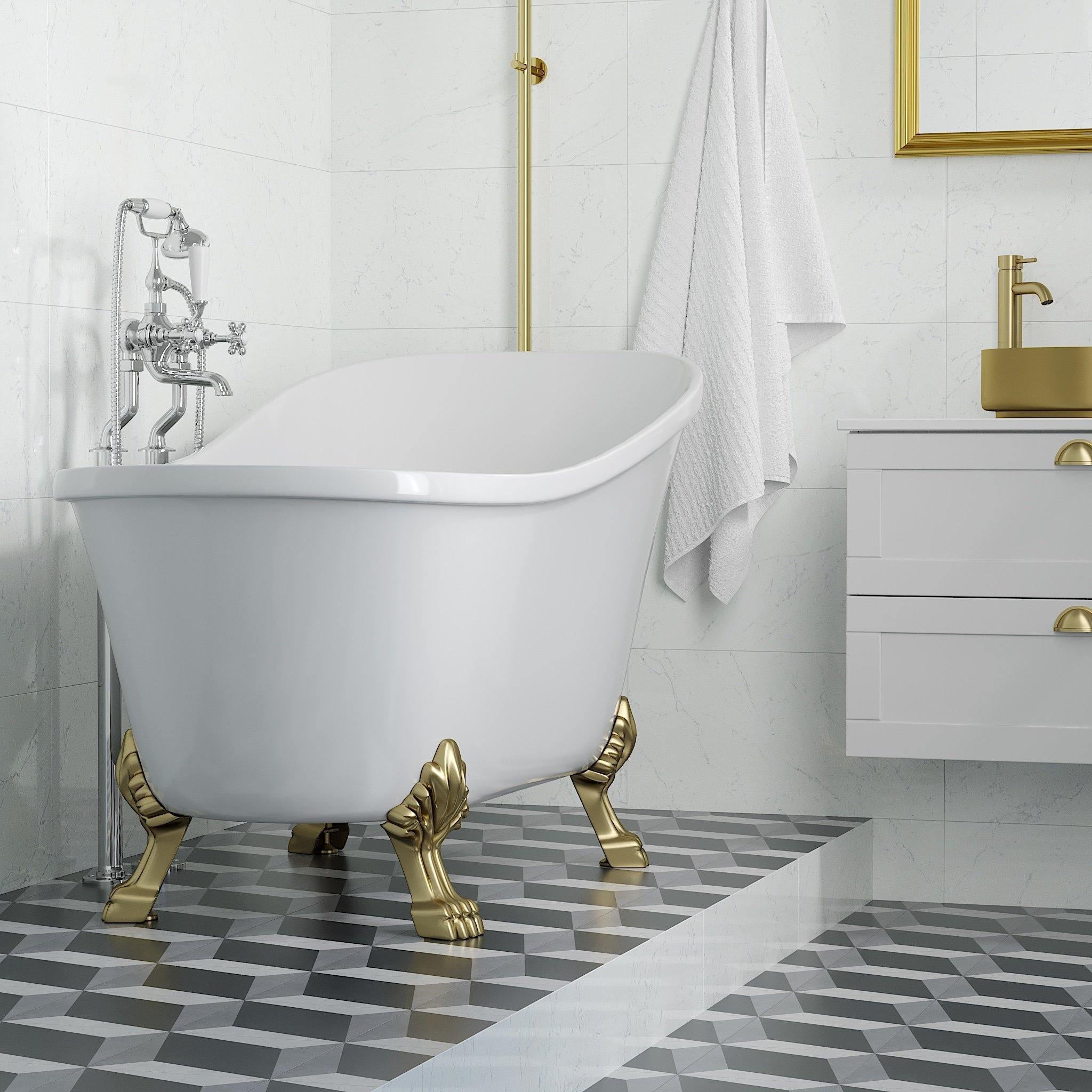 Badekar Armatur Ærøskøbing Fritstående, Krom - HomeTomato - 28-108-01-60-00 - 8594175640526