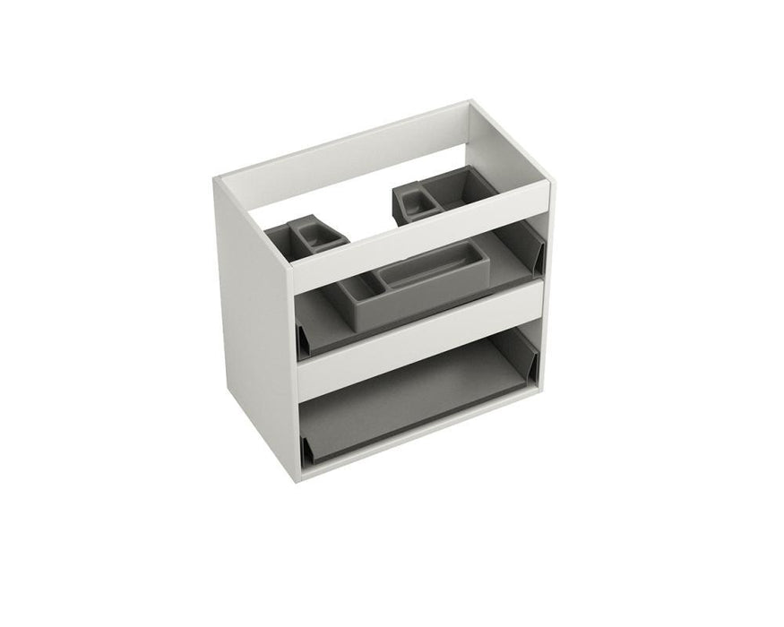 Badeværelsesmøbel Slimline, med 2 skuffer, 60 x 33 x 55 cm, mat hvid - HomeTomato - 03-060-02-01-00 - 8594175643565