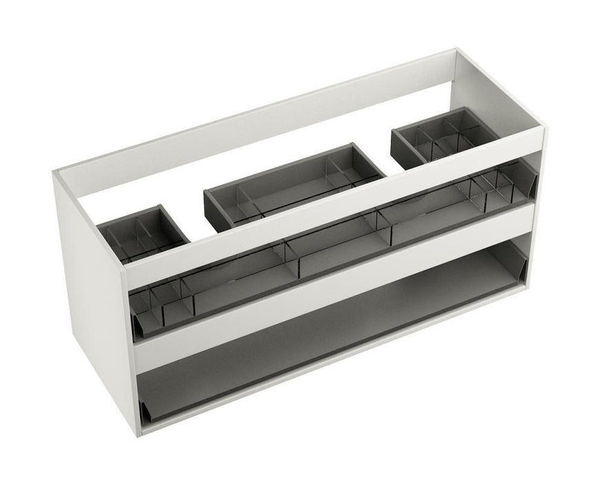 Badeværelsesmøbel standard dobbelt, med 2 skuffer, 120 x 43 x 55 cm, mat hvid - HomeTomato - 03-120-01-01-00 - 8594175642032