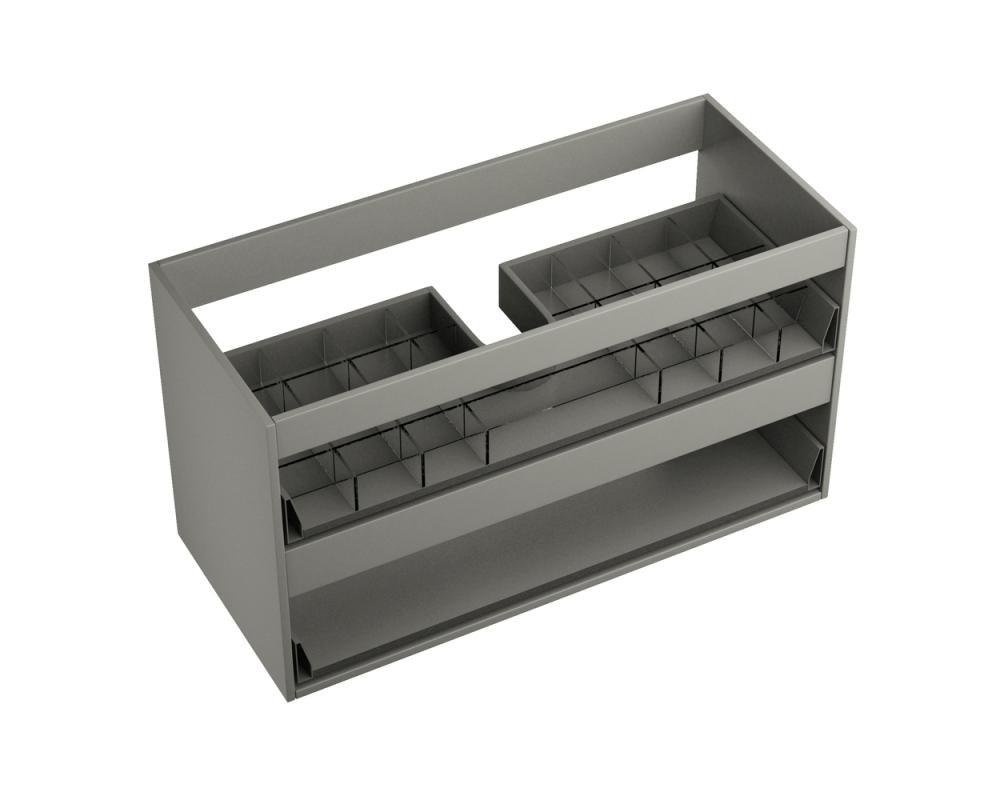 Badeværelsesmøbel standard, med 2 skuffer, 100 x 43 x 55 cm, mat grå - HomeTomato - 03-100-00-03-00 - 8594175644289