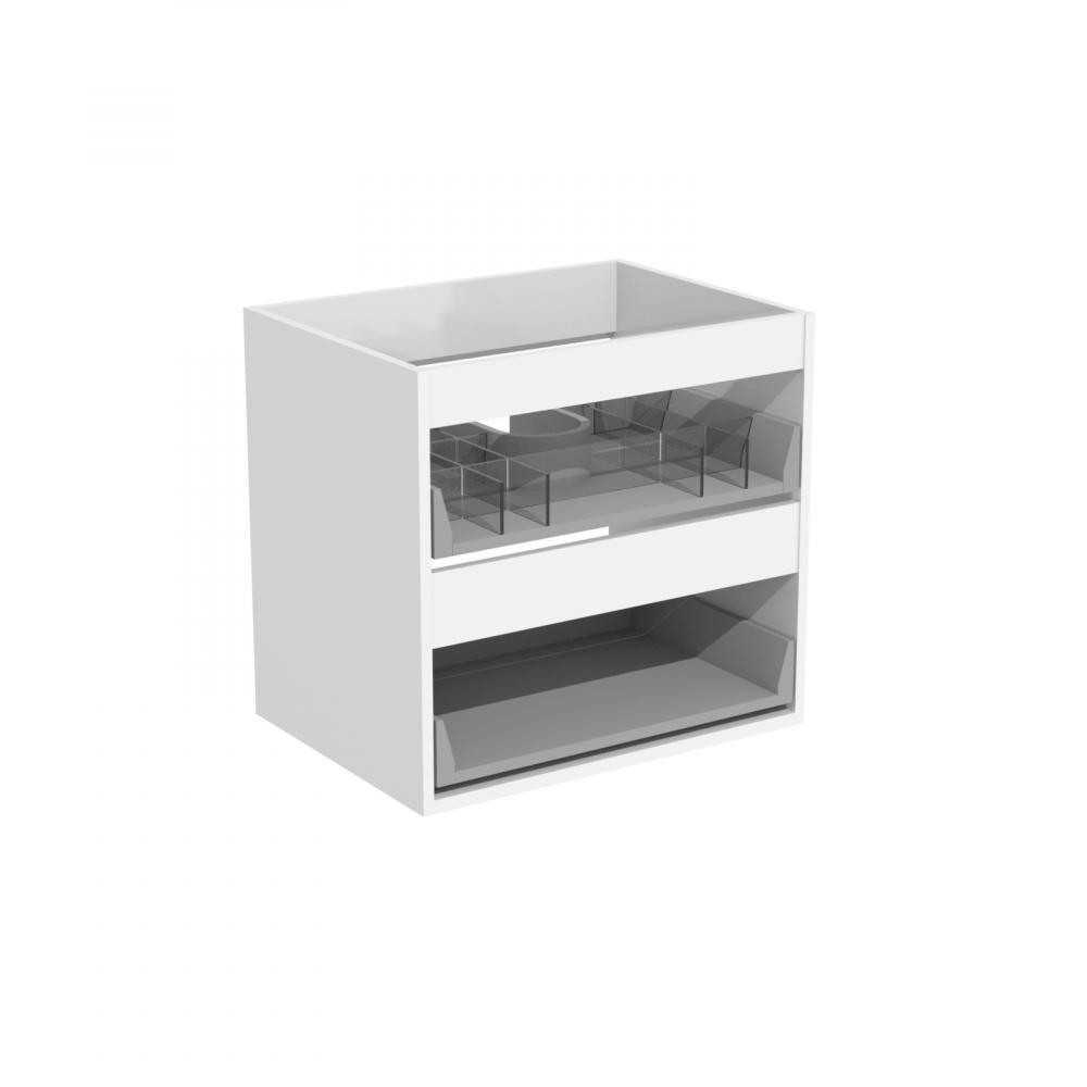 Badeværelsesmøbel Standard, med 2 skuffer, 60 x 43 x 55 cm, højglans hvid - HomeTomato - 03-060-00-11-00 - 8594175643879