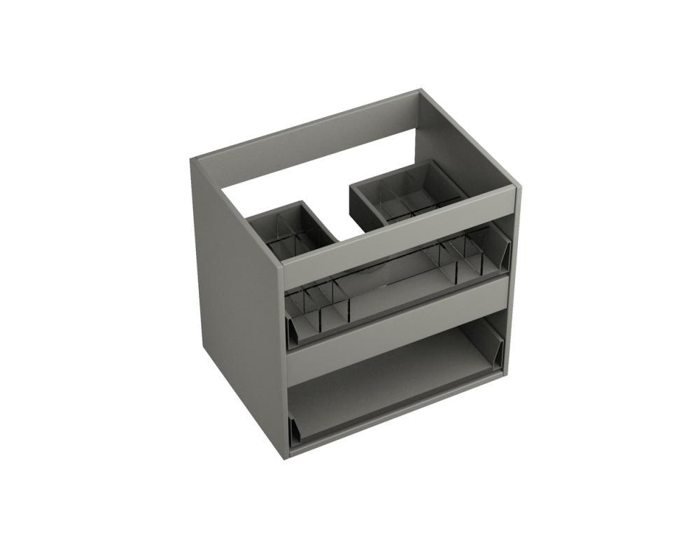 Badeværelsesmøbel Standard, med 2 skuffer, 60 x 43 x 55 cm, mat grå - HomeTomato - 03-060-00-03-00 - 8594175642339