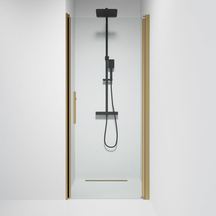 Fjäll Brusedør Til Bruseniche, Klar Glas, Bronze Profil - HomeTomato - 38-090-70-50-00 - 8595677155488