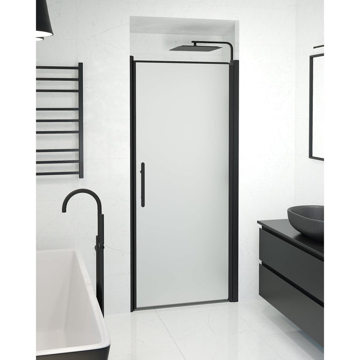 Fjäll Brusedør Til Bruseniche, Sort Profil, Frostet Glas - HomeTomato - 38-090-00-55-00 - 8595677139273