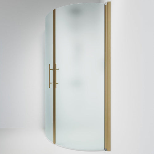 Fjäll Brusehjørne, Buet, Bronze Profil, Frostet Glas - HomeTomato - 35-901-70-55-00 - 8595677155242