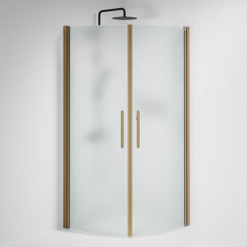 Fjäll Brusehjørne, Buet, Bronze Profil, Frostet Glas - HomeTomato - 35-909-70-55-00 - 8595677155235