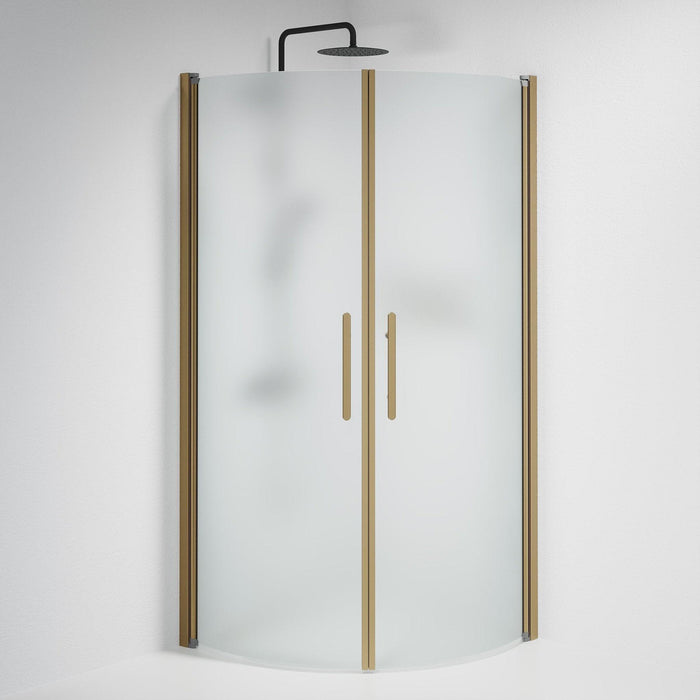 Fjäll Brusehjørne, Buet, Bronze Profil, Frostet Glas - HomeTomato - 35-909-70-55-00 - 8595677155235