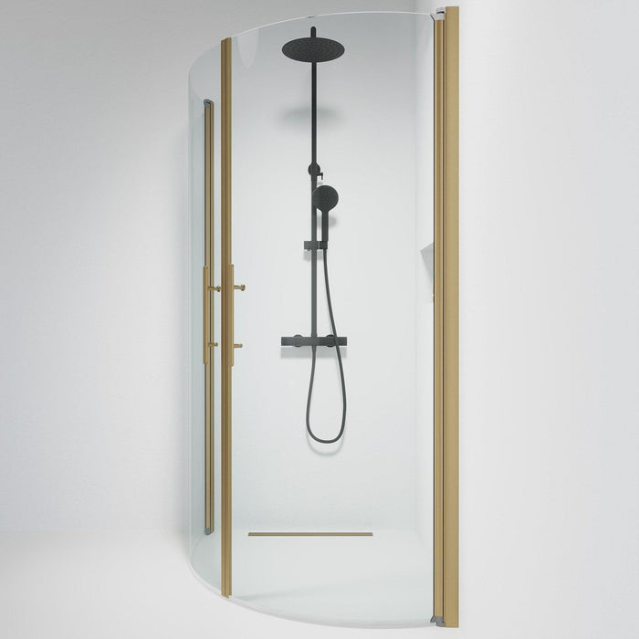 Fjäll Brusehjørne, Buet, Bronze Profil, Klar Glas - HomeTomato - 35-101-70-50-00 - 8595677155150