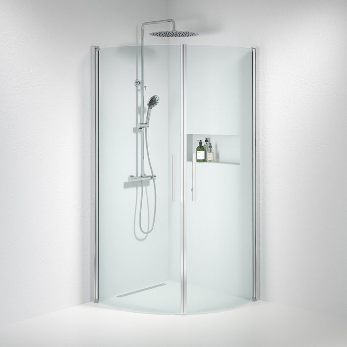 Fjäll Brusehjørne, Buet, Krom Profil, Klar Glas - HomeTomato - 35-901-60-50-00 - 8595677119985