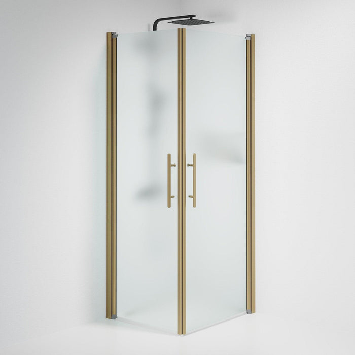 Fjäll Brusehjørne, Firkantet, Bronze Profil, Frostet Glas - HomeTomato - 36-708-70-55-00 - 8595677155372