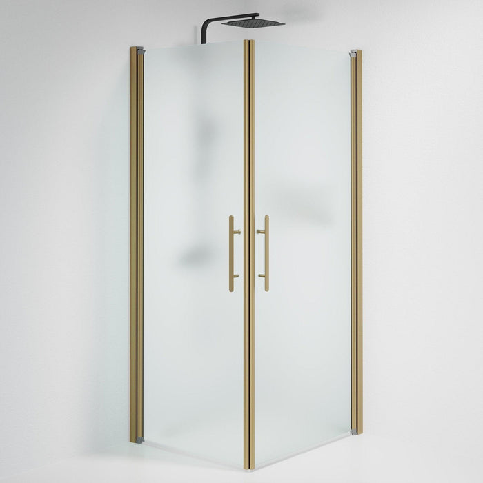 Fjäll Brusehjørne, Firkantet, Bronze Profil, Frostet Glas - HomeTomato - 36-809-70-55-00 - 8595677155419