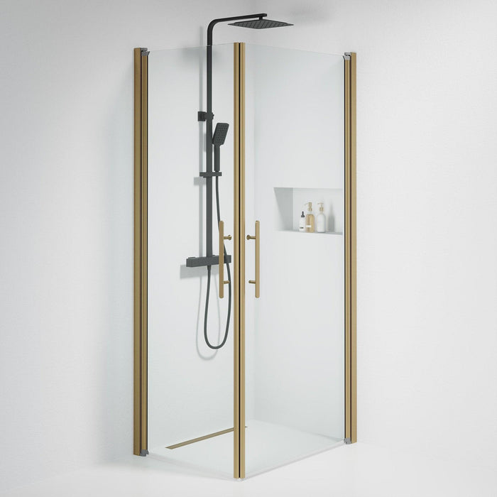 Fjäll Brusehjørne, Firkantet, Bronze Profil, Klar Glas - HomeTomato - 36-709-70-50-00 - 8595677155280