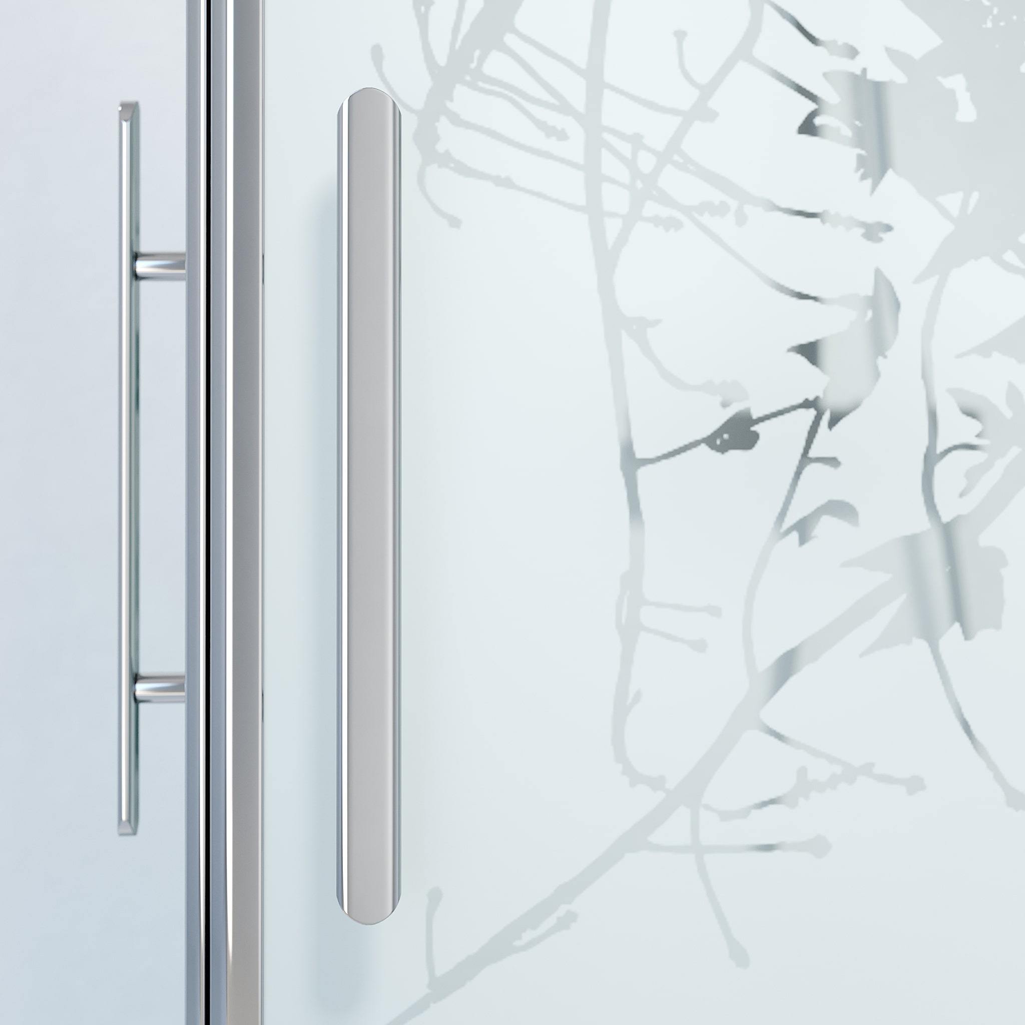 Fjäll Brusehjørne, Firkantet, Krom Profil, Frostet Decor Glas - HomeTomato - 36-701-60-54-00 - 8595677120240