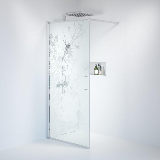 Fjäll Brusevæg, Børstet Aluminium Profil, Frostet Decor Glas - HomeTomato - 39-100-67-54-00 - 8595677121841