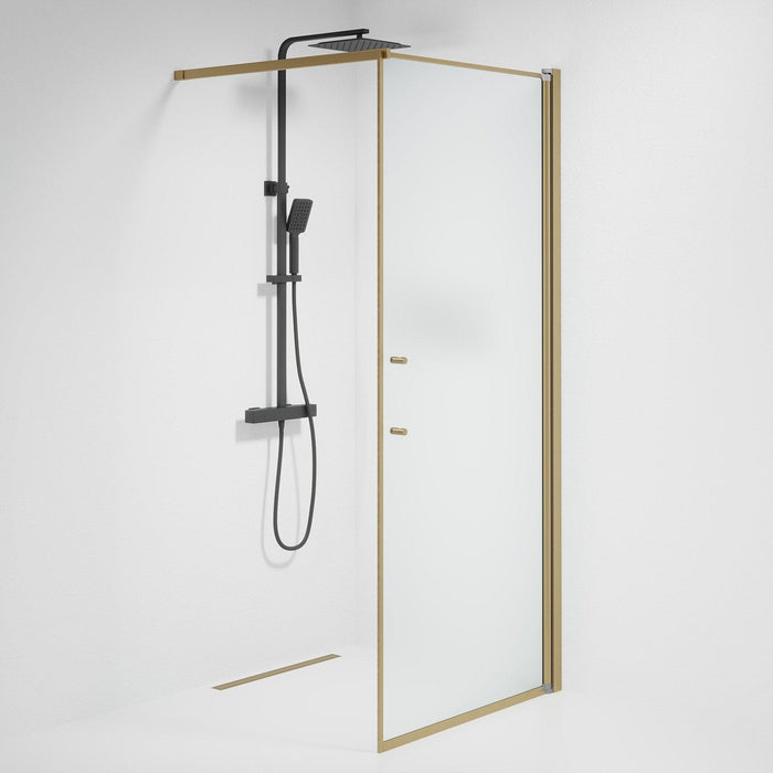 Fjäll Brusevæg, Bronze Profil, Frostet Glas - HomeTomato - 39-090-70-55-00 - 8595677155600