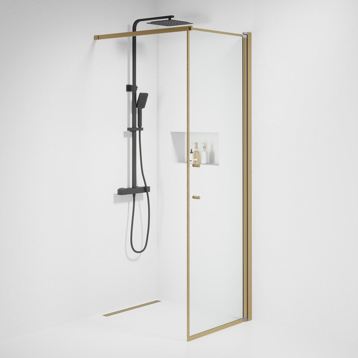 Fjäll Brusevæg, Bronze Profil, Klar Glas - HomeTomato - 39-100-70-50-00 - 8595677155570