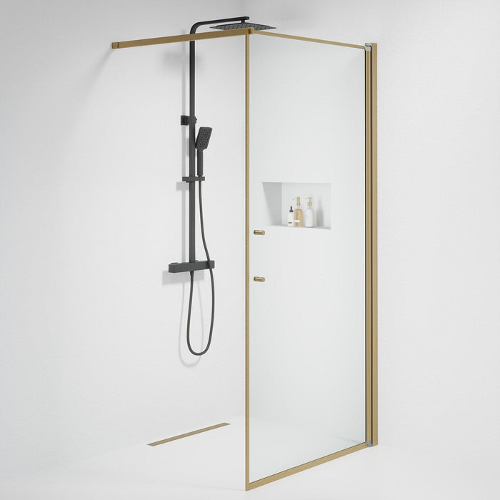 Fjäll Brusevæg, Bronze Profil, Klar Glas - HomeTomato - 39-100-70-50-00 - 8595677155570