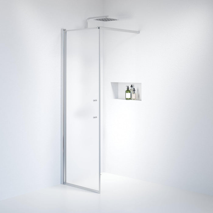 Fjäll Brusevæg, Krom Profil, Frostet Glas - HomeTomato - 39-070-60-55-00 - 8595677121421